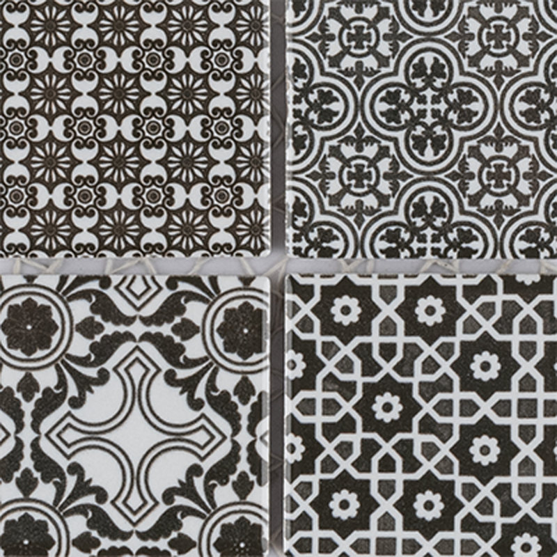 Classico 2" x 2" Porcelain Grid Mosaic Wall & Floor Tile, Black