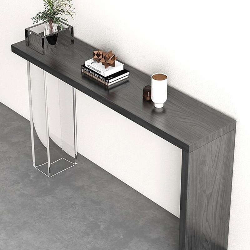 Console Minimalist, H 33,46 po x l 55,12 po x P 11,81 po, Noir mat / transparent