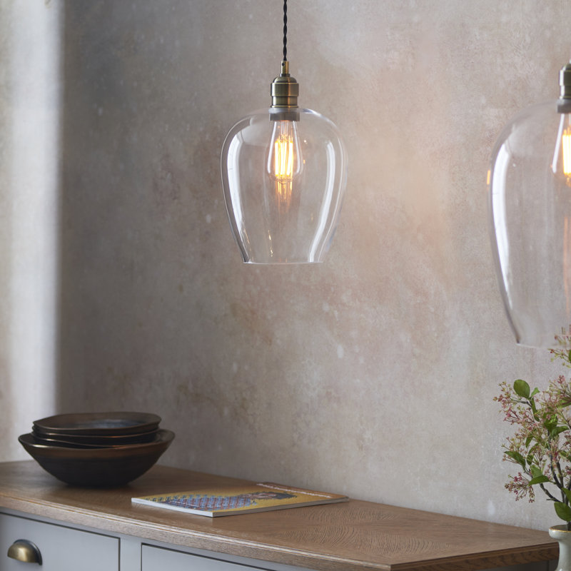 Hovey 1 - Light Single Pendant, Antique Brass, 47cm H x 21cm W x 21cm D