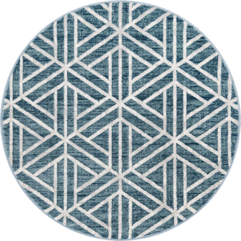 Nucla Geometric Indoor Rug, Round 5'