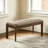 Solid Ash Wood Long Bench with Cotton-Linen Upholstered Cushion—Dining Table Bench, Bedroom Footstool, Entryway Shoe Bench