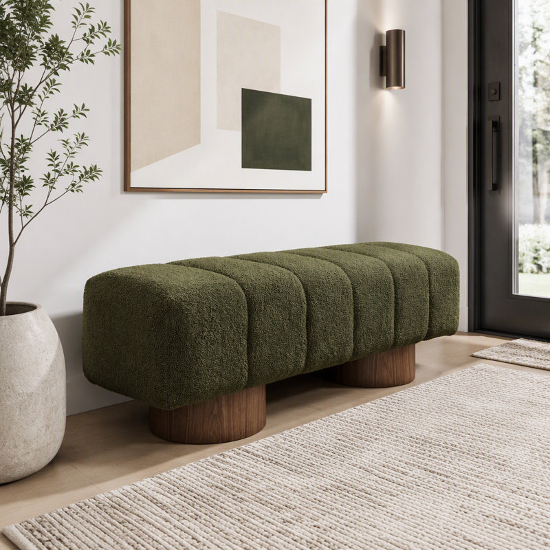 Banc de salle à manger rembourré, Vert