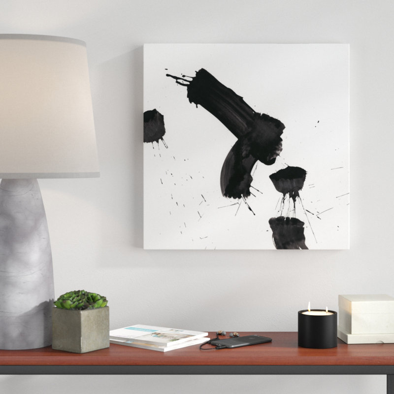 Monochrome Gestures IV by June Erica Vess - Wrapped Canvas Painting, 51cm H x 51cm W