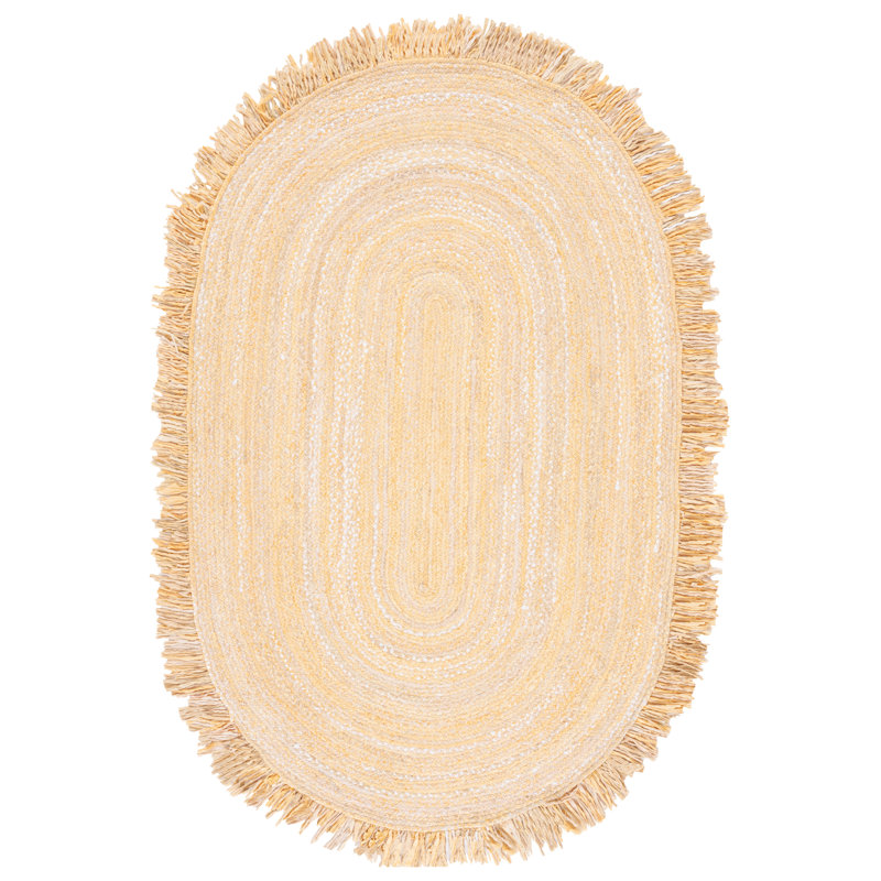 Holbeach Hand Woven Cotton Rug, Oval 6' x 9'