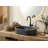 Dark Grey Natural Marble Oval Vessel Sink, 23.6" Above-Counter Bathroom Basin Bowl | Gift Idea