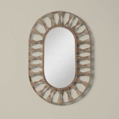 Ojai Oval Jute Beveled Wall Mirror