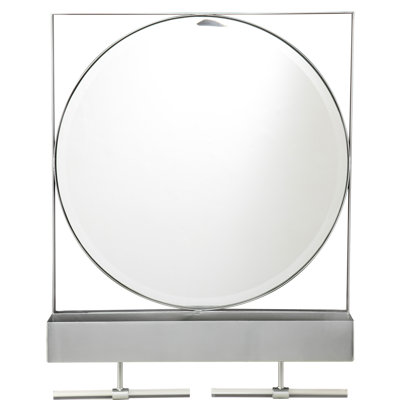 Sleek Iron Decorative Mirror With Storage Feature: Silver For Entryway And Dressing Area, Keeps Wallets, Sunglasses, Keys, Pet Leashes In A Neat Fashion Contemporary Storage: Organizes