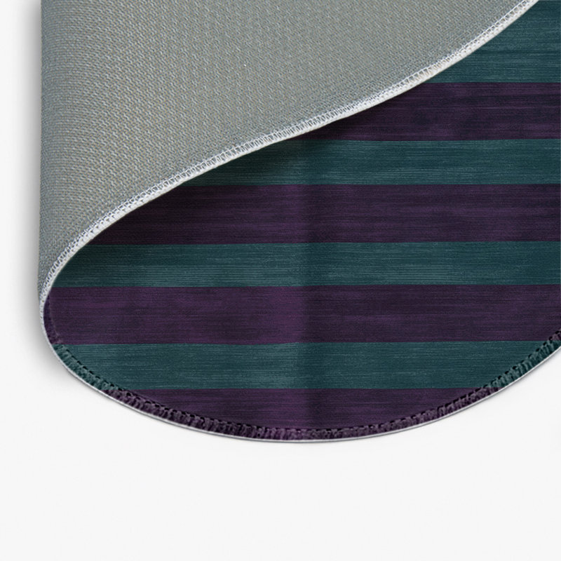 Tapis intérieur / extérieur mauve HorizontalStripes, Rond 5 pi