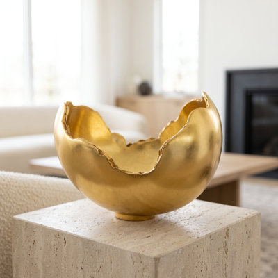 Bol Burled, résine, finition feuille d'or