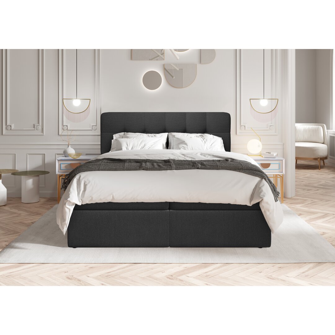 Boxspringbett Langley mit Topper und Bettkasten