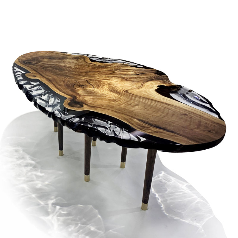 Calabria Walnut Wood Dining Table, 48" W x 108.3" L