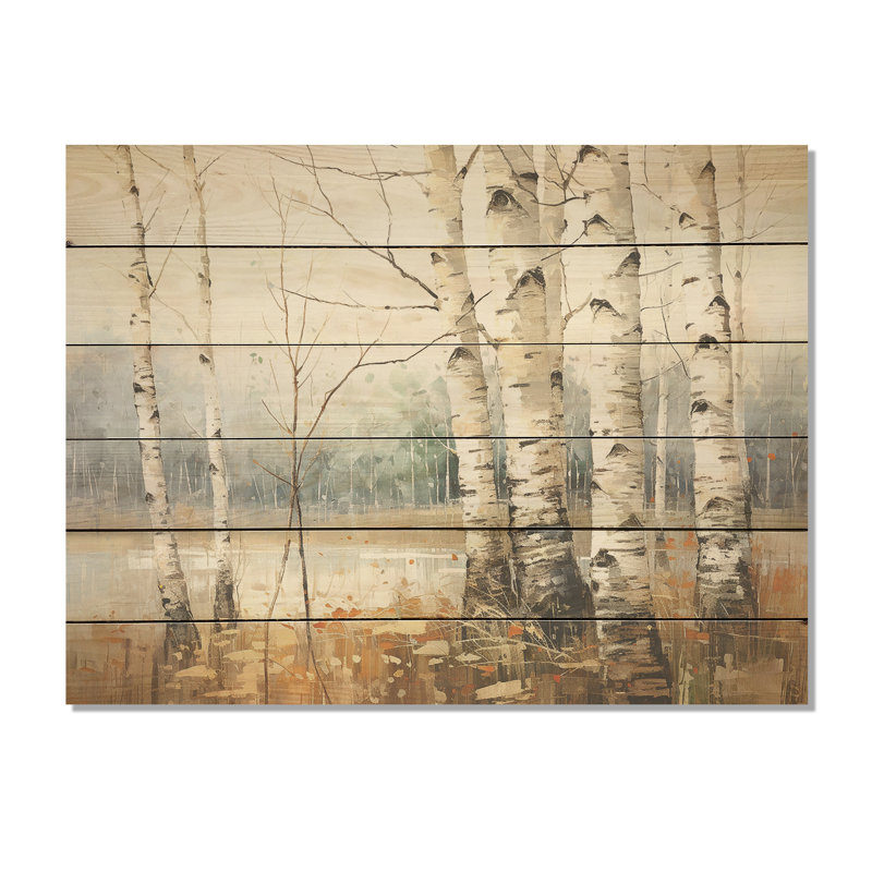 Minimalisme, arbre, bouleau, souffle, arbre, bois de bouleau, art sur bois de pin naturel, H 24 po x l 32 po