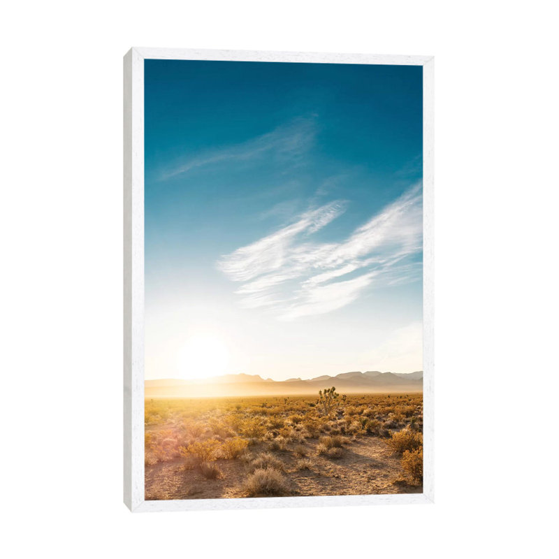 Nevada Desert Sunrise by Bethany Young - Print on Canvas, 66.04cm H x 45.72cm W x 3.81cm D, White Framed