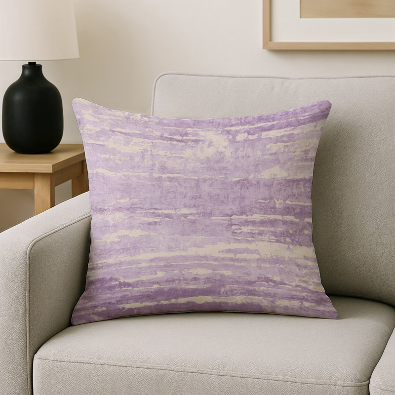 Coussin décoratif intérieur / extérieur gris Modern Modern, Rose / blanc abstrait 1, Carré 18 po