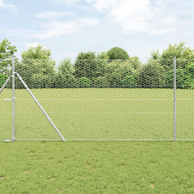 Vidaxl Hexagon Fence Galvanised Steel
