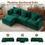 Canapé modulaire modulaire, canapé modulaire avec assise profonde et coussin moelleux, canapé moderne en forme de L avec repose-pieds mobile et coussins-129239710