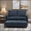 Canapé-lit de 57,48 po de large taille en tissu bleu marine avec dossier réglable, causeuse moderne pour salon