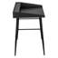 Bureau d'ordinateur noir pour bureau à domicile, avec pieds fuselés et tablettes de rangement, largeur de travail de 26 po