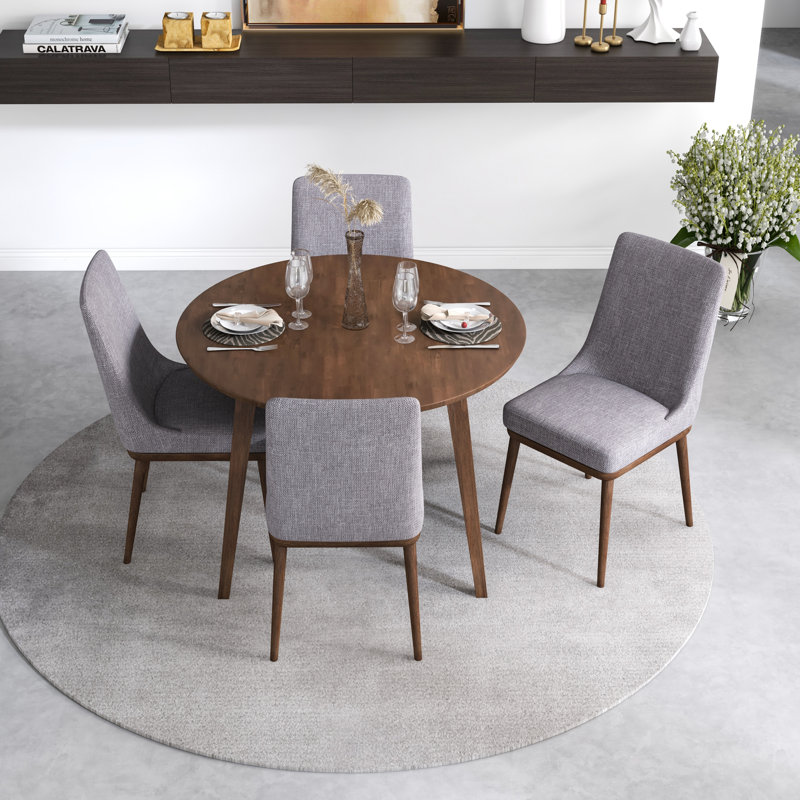 Ensemble repas pour 4 personnes Ruchi, Gris, Noyer
