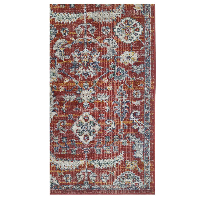 Oriental Machine-Made Red Area Rug, Runner 2'8" x 10'
