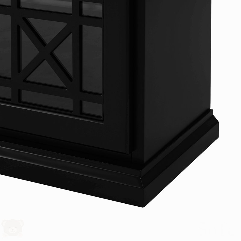 Buffet avec porte en verre Saugeries, Noir