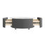 Table basse ronde moderne mobile avec roulettes, 2 tiroirs, plateau en marbre fritté à motif marbré-270143961
