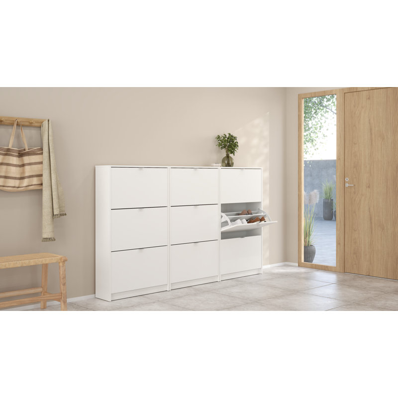 Domini 10 Pair Shoe Storage Cabinet, White