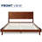 Gazelle Solid Wood Bed Frame with Artistic Patterned Headboard, queen size bed frame, Walnut-43895571-43895568