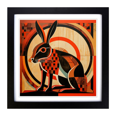 Hare Constructivism - Single Picture Frame Print on Wood