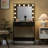 Elegant Black Vanity Desk with Mirror & Adjustable Lights, Large Drawer Dressing Table with 3 Modes