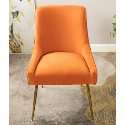 Chaise de salle à manger en velours avec pieds dorés, chaise d'appoint rembourrée, chaise d'appoint confortable pour le salon de la cuisine