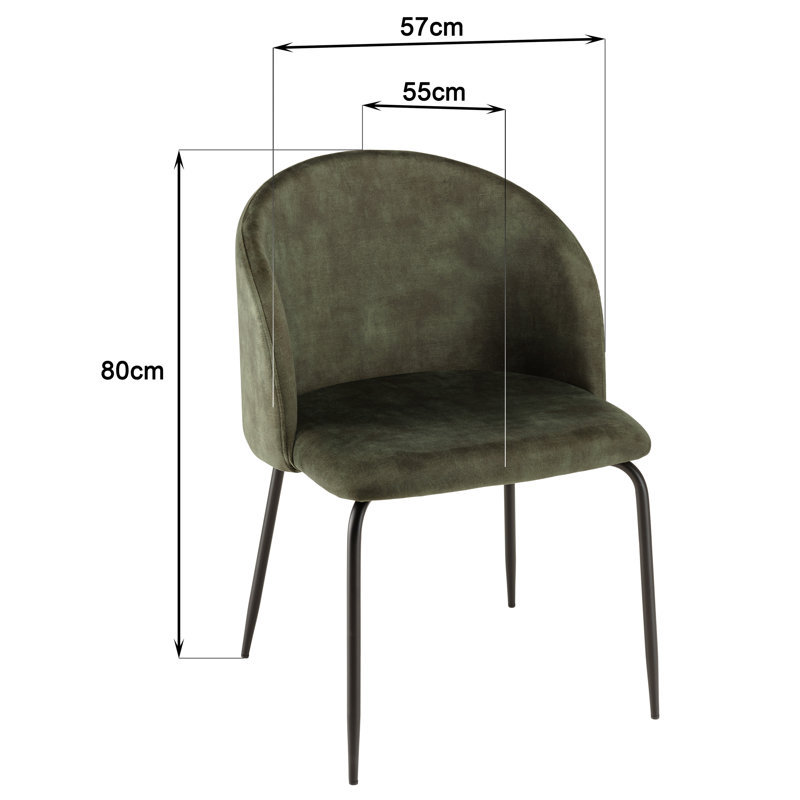 Luanna 47cm H Velvet Upholstered Side Chair, Green