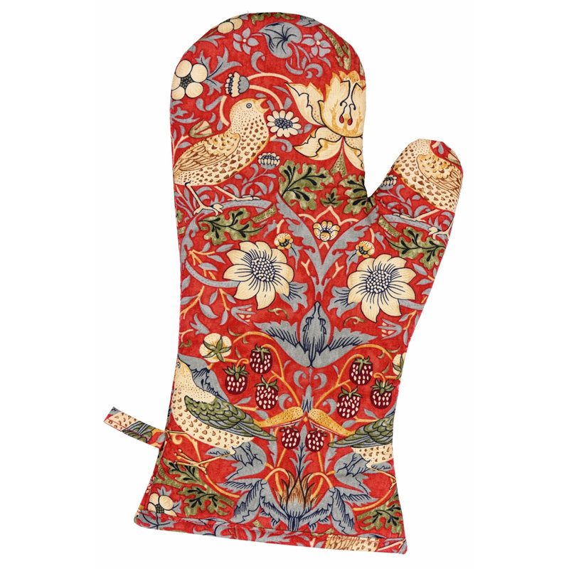 Lily Manor Lamson Floral Oven Mitt, Red