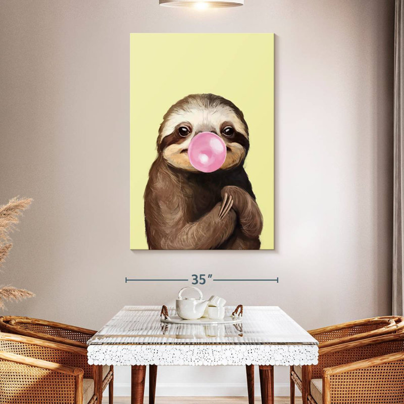 Ketti Bubble Gum Sloth I, 51" H x 34" W