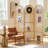 67" Arched Top Folding Room Divider with Magazine & Vinyl Display Rails-850904428