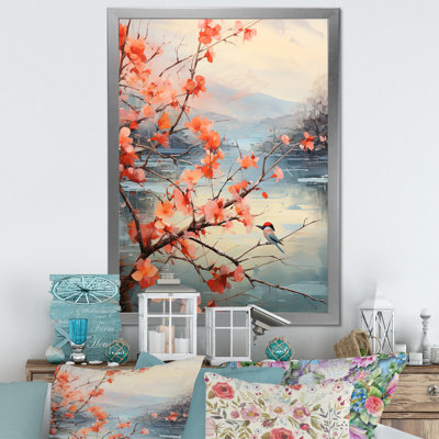 Summer Pink Cherry Tree Blossums III - Tree Cherry Blossom Wall Art