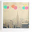 Photographie, ballons au-dessus de la ville, impression sur bois-21976435-21976439-42184151