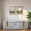 Banc ottoman moderne rembourré avec compartiment de rangement dissimulé, couvercle rabattable et bandes décoratives en métal doré-1069937285-1069937287