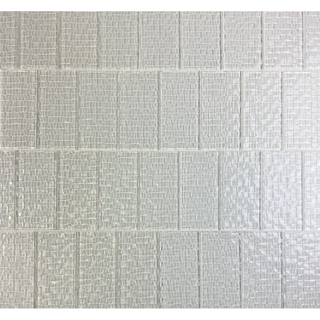 Metro Cubes 3 in. x 6 in. Textured Glass Straight Edge Subway Decorative Kitchen & Bathroom Wall Tile Abolos 