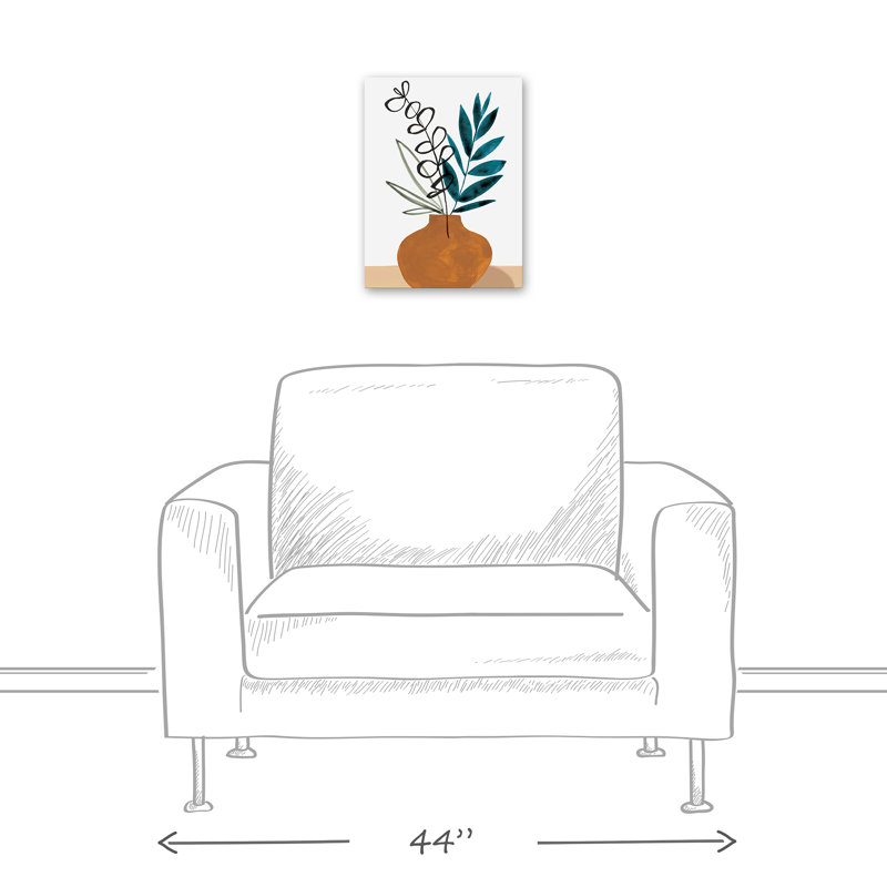 Branches bleu sarcelle sur toile, H 16 po x l 12 po x P 1,25 po