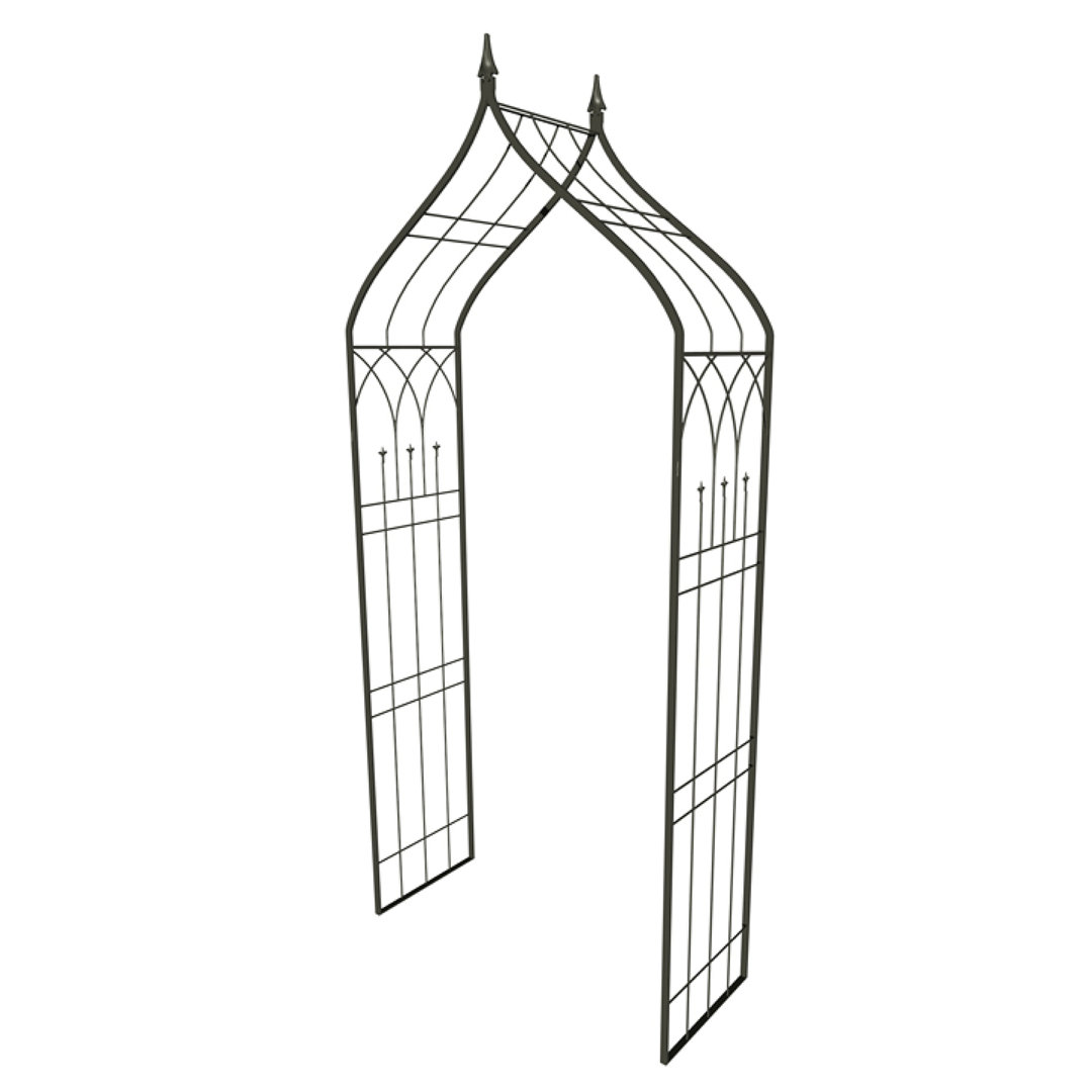 Oasis 119cm W x 45cm D Steel Arbour in Black
