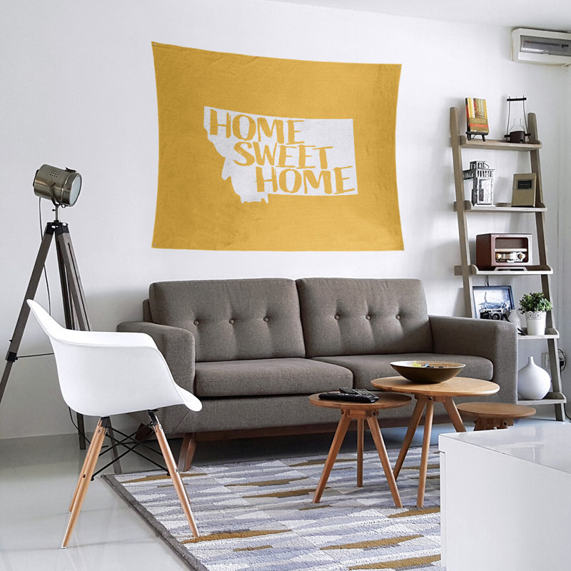 Tapisserie Home Sweet Montana, H 51 po x l 60 po, Jaune