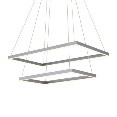 Atria Duo 29" Linear Integrated LED Pendant Height Adjustable ETL Certified Two-Tier Chandelier