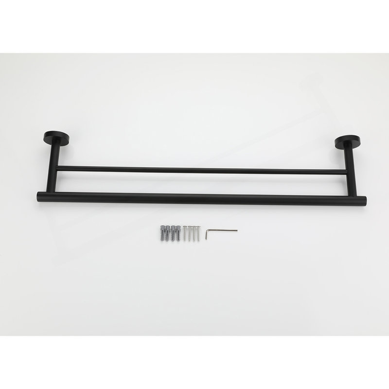 Porte-serviettes mural 23,6 po, Noir mat