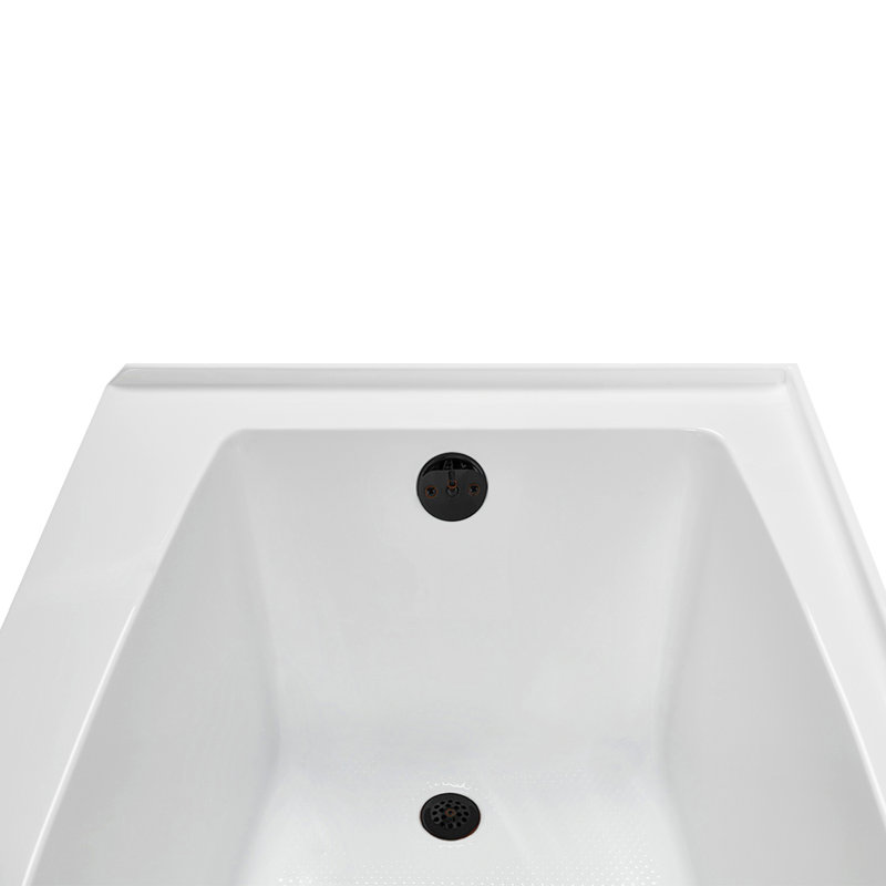 Streamline 60 in. x 30 in. Acrylic Left-Hand Drain Alcove Bathtub in Glossy White With External Drain