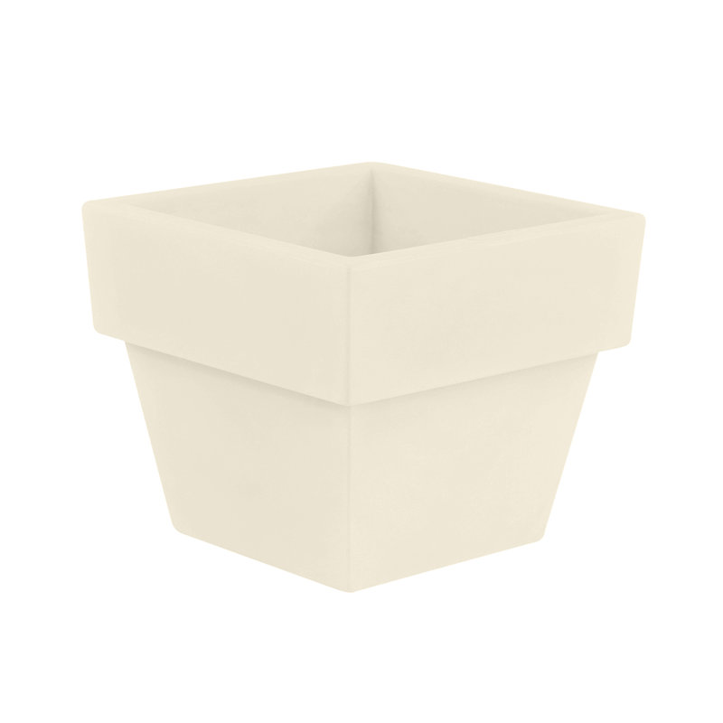 Vaso Resin Pot Planter, Ecru, 13.75" H x 15.75" W x 15.75" D