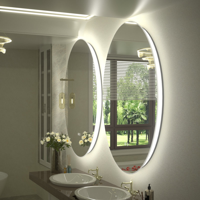Aevar Simple & Modern Back Led Lighted Anti-fog Oval Bathroom/vanity Mirror, 36" x 24"