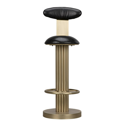 Sedes Swivel Upholstered Stool with Metal Frame