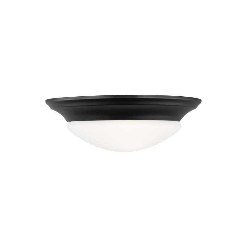 Nash One Light Ceiling Flush Mount from Generation Lighting , Midnight Black, No