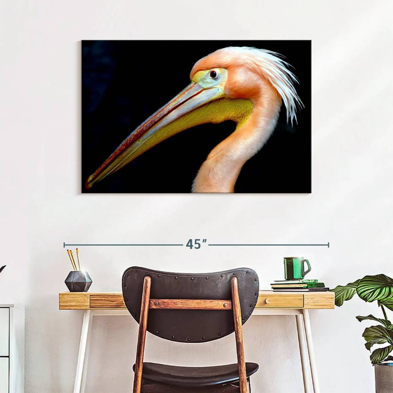 Peach Pelican Profile, 26" H x 39" W